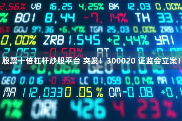 股票十倍杠杆炒股平台 突发！300020 证监会立案！
