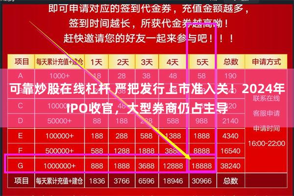 可靠炒股在线杠杆 严把发行上市准入关！2024年IPO收官，大型券商仍占主导