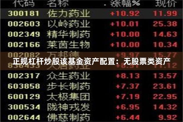 正规杠杆炒股该基金资产配置：无股票类资产